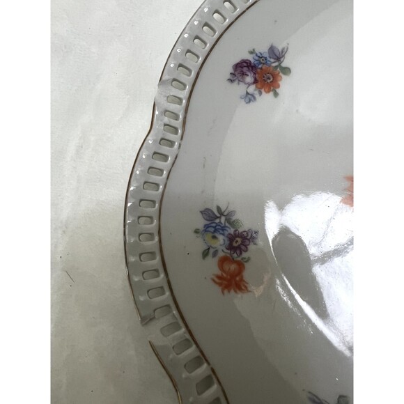 Vintage Schumann Bavaria Plate Gold Edge Floral Bouquet Pattern - Picture 3 of 3